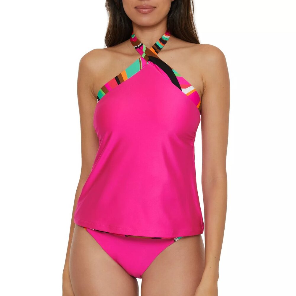 NWT Trina Turk Swoop Reversible Tankini Top & Knotted Bottom Set - Picture 3 of 9